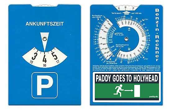 Diverses: Parkscheibe Paddy